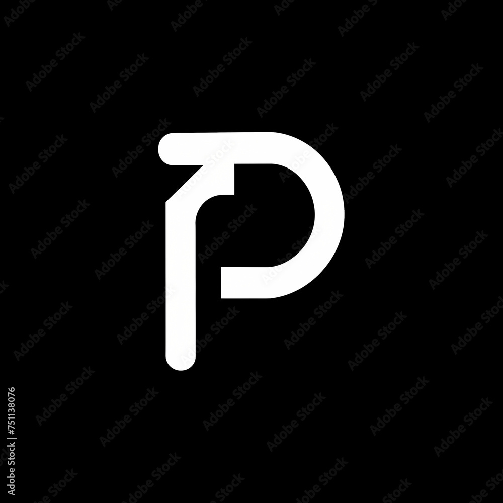 Letter P Logo Black Background White Letter Color Letter P Logo Black Background White Letter Color