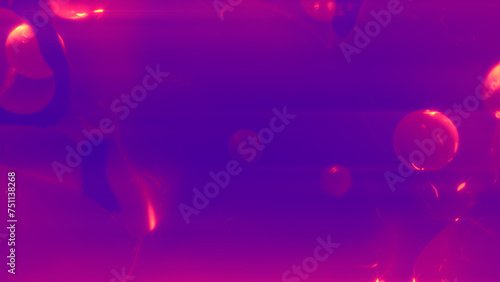 pink transparent glass meta spheres shining with horizontal flares - abstract 3D illustration