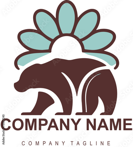 Vector minimalist bear logo design for a fictitious brand named lorem ipsum