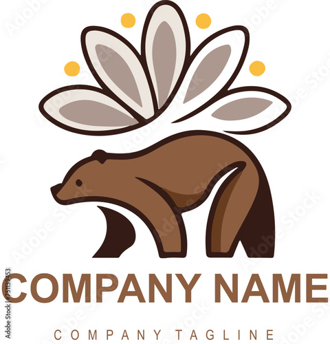 vector bear logo template design