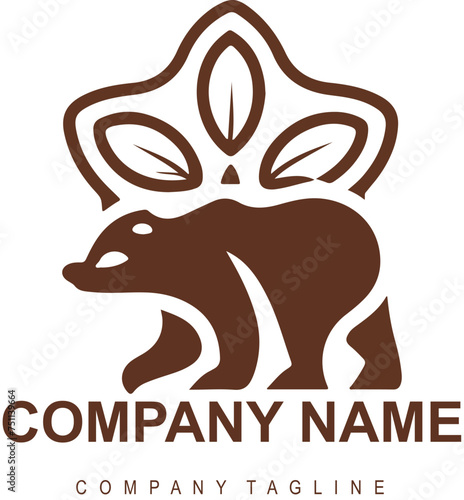 Vector minimalist bear logo design for a fictitious brand named lorem ipsum photo