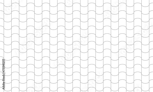 Grey curvy outline with geometric shape pattern. Vector Repeating Texture.