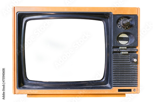 Retro old television isolated on white background. PNG