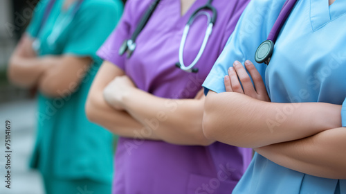 Medical staff standing confidently with crossed arms. © RISHAD