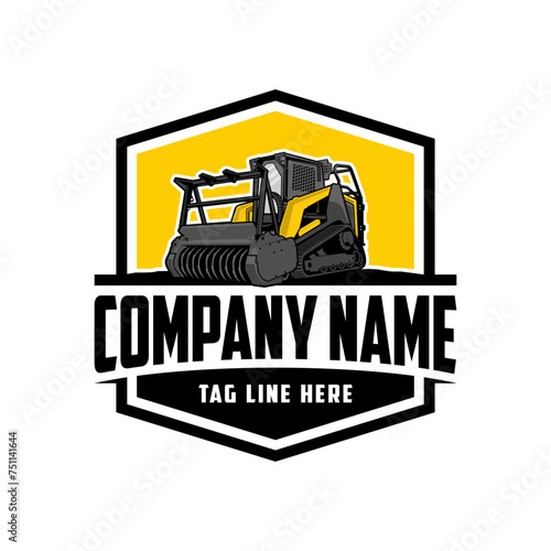 mulching machine illustration, Land Clearing Mulcher vector art