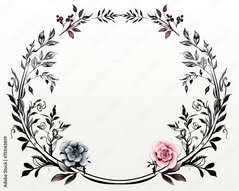 Ornament floral frame, style frame elegant and unique, decoration of greeting cards. ighting,