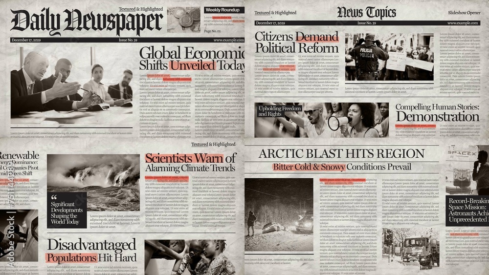 Newspaper Video Template Stock Template Adobe Stock