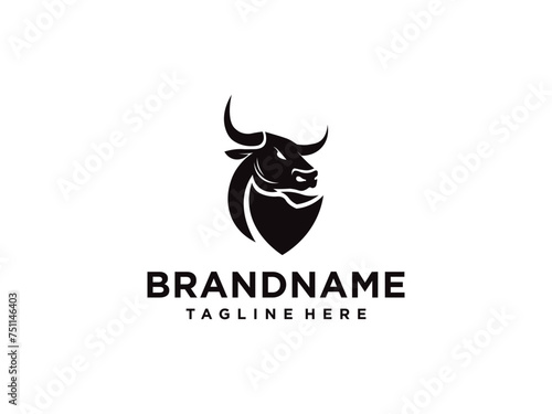 bull logo vector. bull head logo design. bull head mascot logo. horn bull vector