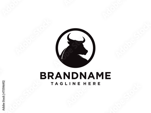 bull logo vector. bull head logo design. bull head mascot logo. horn bull vector