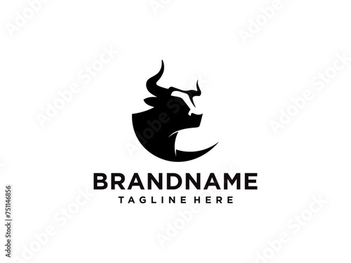 bull logo vector. bull head logo design. bull head mascot logo. horn bull vector