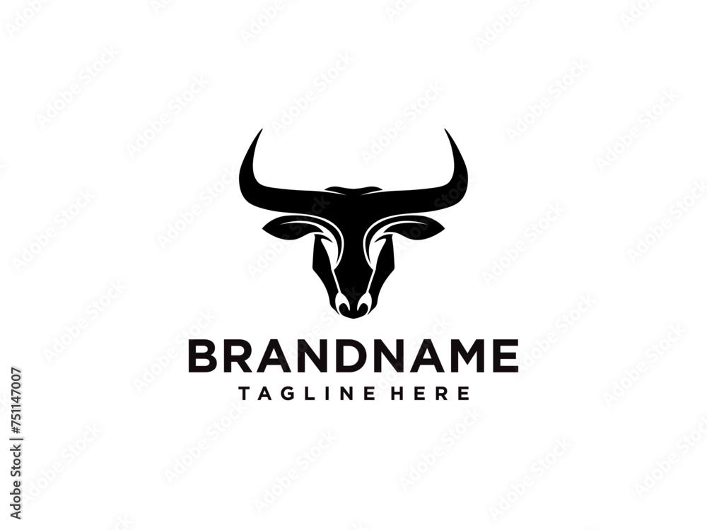 Obraz premium bull logo vector. bull head logo design. bull head mascot logo. horn bull vector