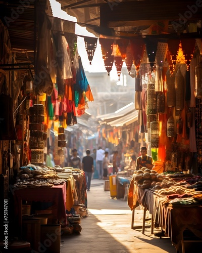 View of the narrow street of Kathmandu in the morning