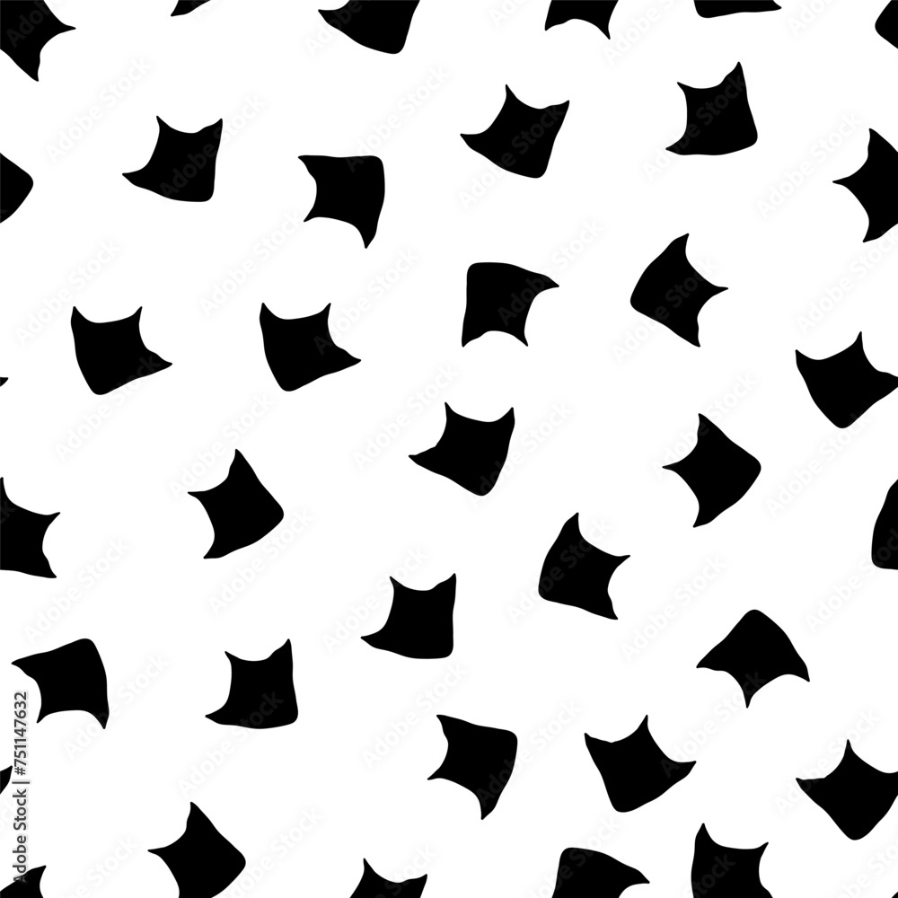 Seamless monochrome pattern with goose footprints. Vector endless repeat backdrop on white