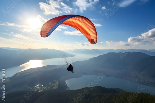 Adventurous Paragliding Soar: A thrilling shot of a paraglider soaring through the sky, capturing the adrenaline of adventure.