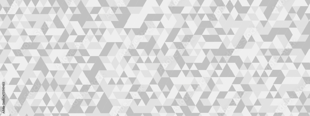 Seamless geometric pattern square shapes low polygon backdrop background. Abstract geometric wall tile and metal cube background triangle wallpaper. Gray and white polygonal background. - obrazy, fototapety, plakaty 