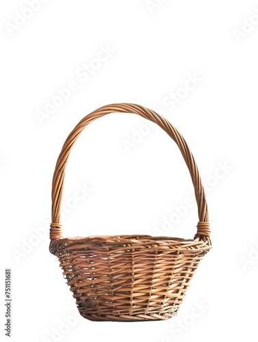 wicker basket on transparent background

