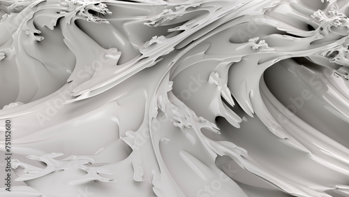 3D render of a modern abstract sculpture photo