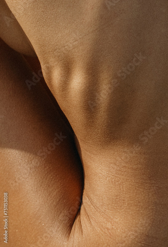 Close up photo of the skin texture of woman's  body photo