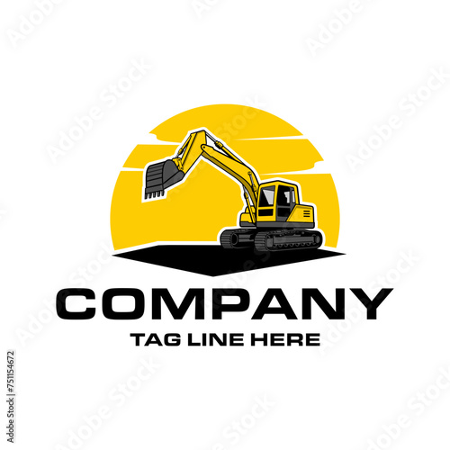 mini excavator company  logo vector image 