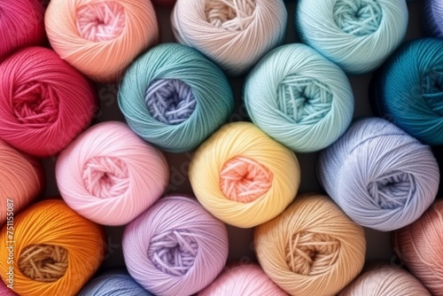 Colored wool threads for knitting