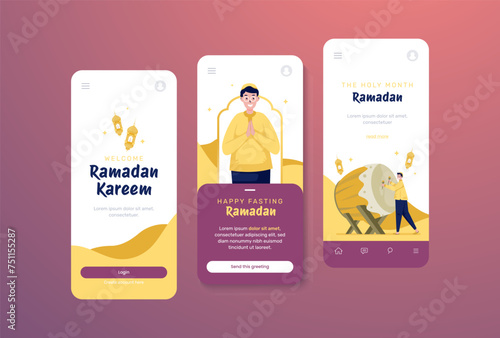 Ramadan kareem greeting post on onboard screen template