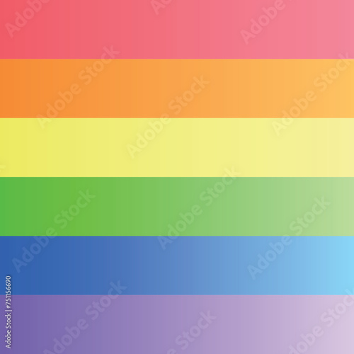 6色の虹ボーダー正方形