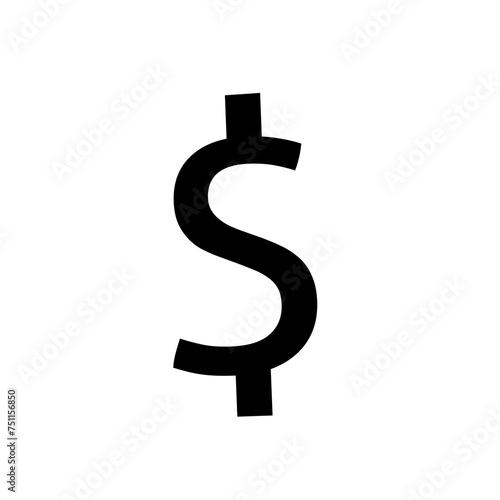 dollar sign on white background