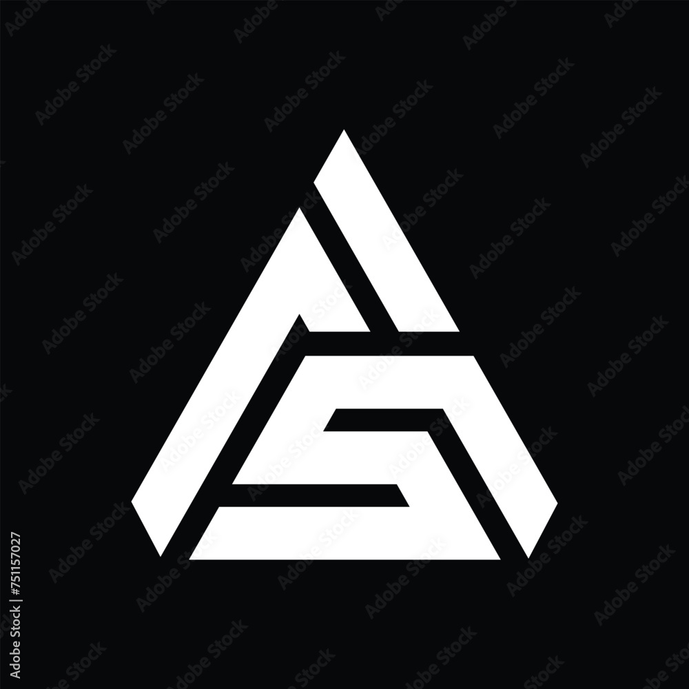 letter fs triangle shape logo design letter fs triangle shape logo design