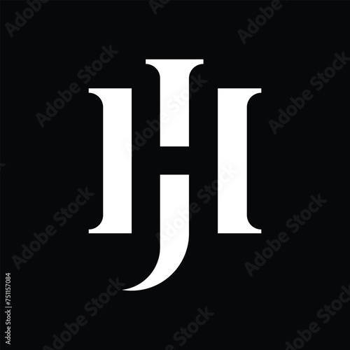 letter hj initial logo design