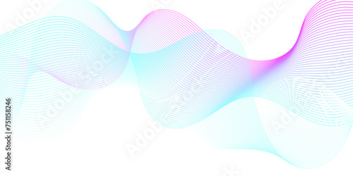Abstract blue blend digital wave lines and technology background. Minimal carve wavy white and blue flowing wave lines and glowing moving lines. Futuristic technology and sound wave lines background.