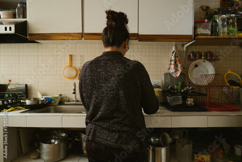 Woman preparing a breakfast photo