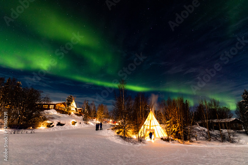 カナダ　イエローナイフのオーロラ