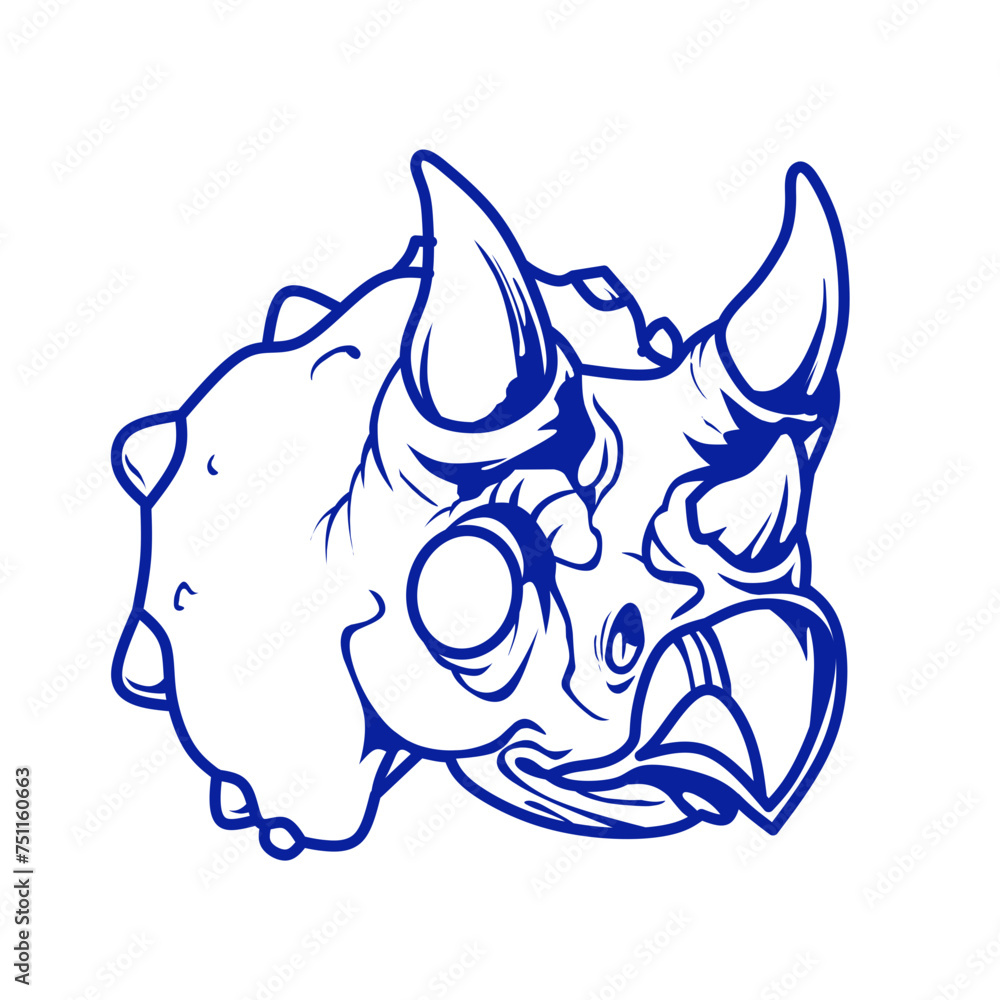Obraz premium Vector logo rhinoceros