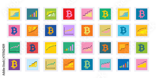 Bitcoin fluctuating growth trading graph concept photo