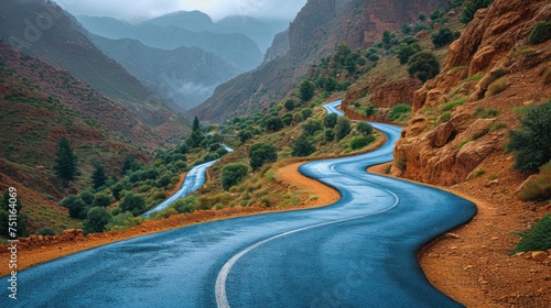 Extreme Winding Roads In The Moroccan Mountains
