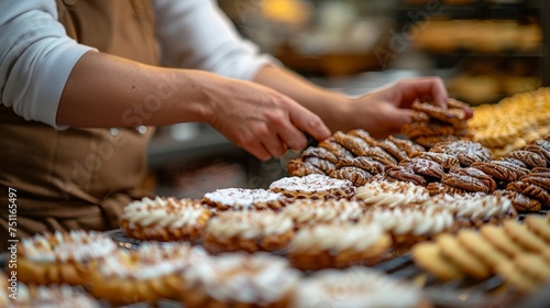 Person Holding Tray of Cookies in Bakery