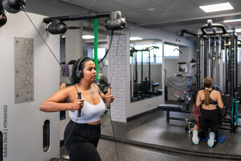 People Working Out In The Gym Using Machines People Working Out In The Gym Using Machines