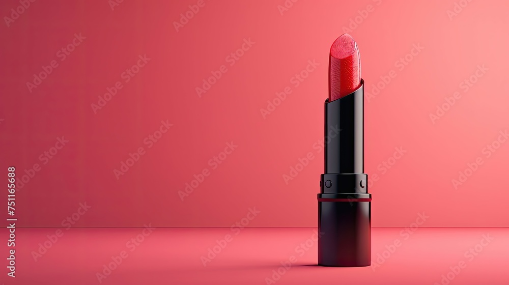 Red lipstick on matching background, perfect for beauty concepts. Red lipstick on matching background, perfect for beauty concepts.