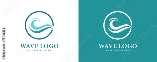 Waves vector design. Water wave icon logo photo
