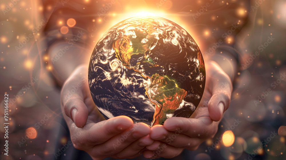 Fototapeta premium Heart of protecting the Earth