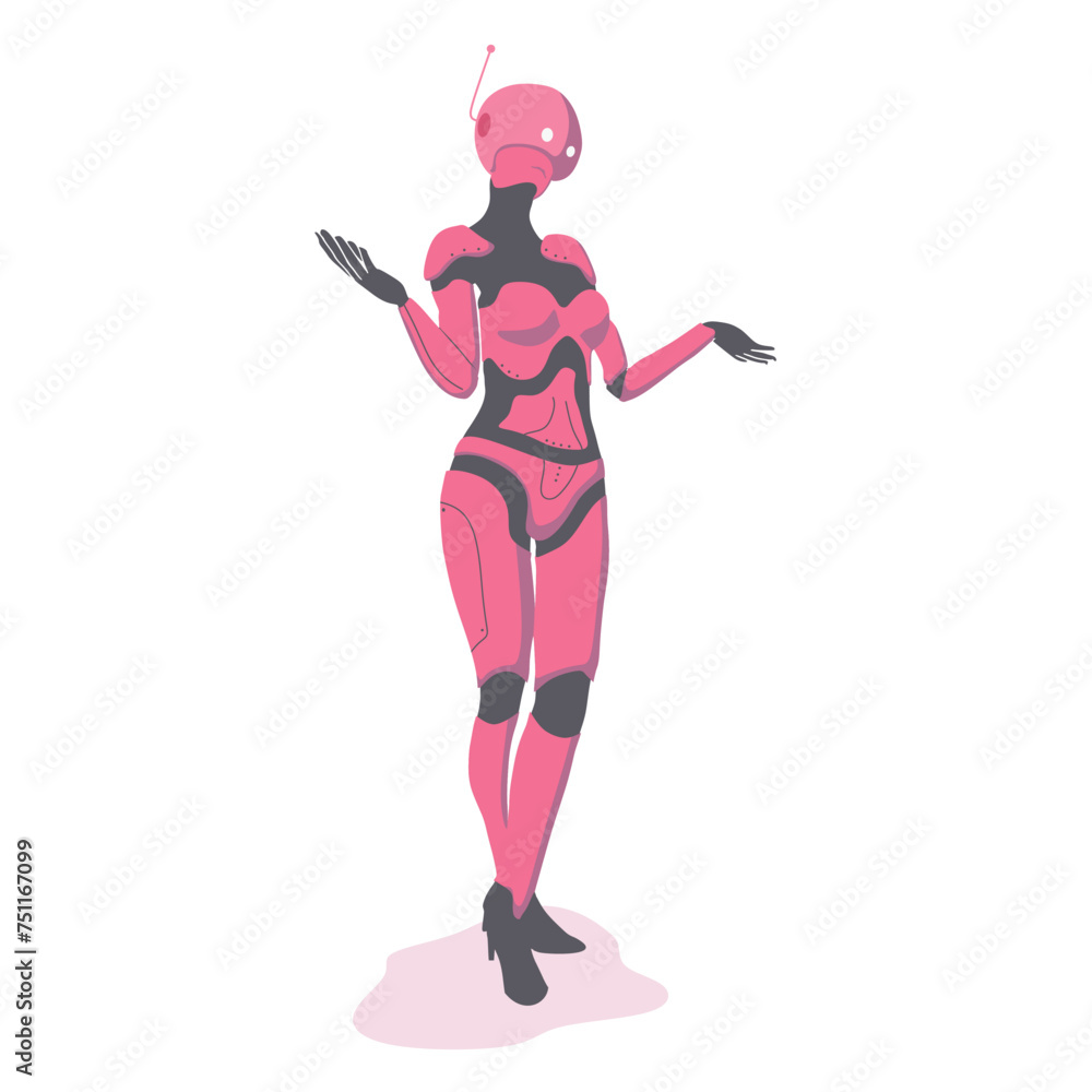 Beautiful robot woman or girl cyborg. Female electronic robotic humanoid machine. Future cybernetic artificial intelligence technology. Portrait sexy model cyborg. Futuristic character Beautiful robot woman or girl cyborg. Female electronic robotic humanoid machine. Future cybernetic artificial intelligence technology. Portrait sexy model cyborg. Futuristic character