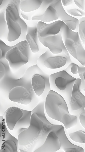 Abstract organic white structure with dynamic patterns and shadows. Perfect for modern backgrounds and conceptual designs