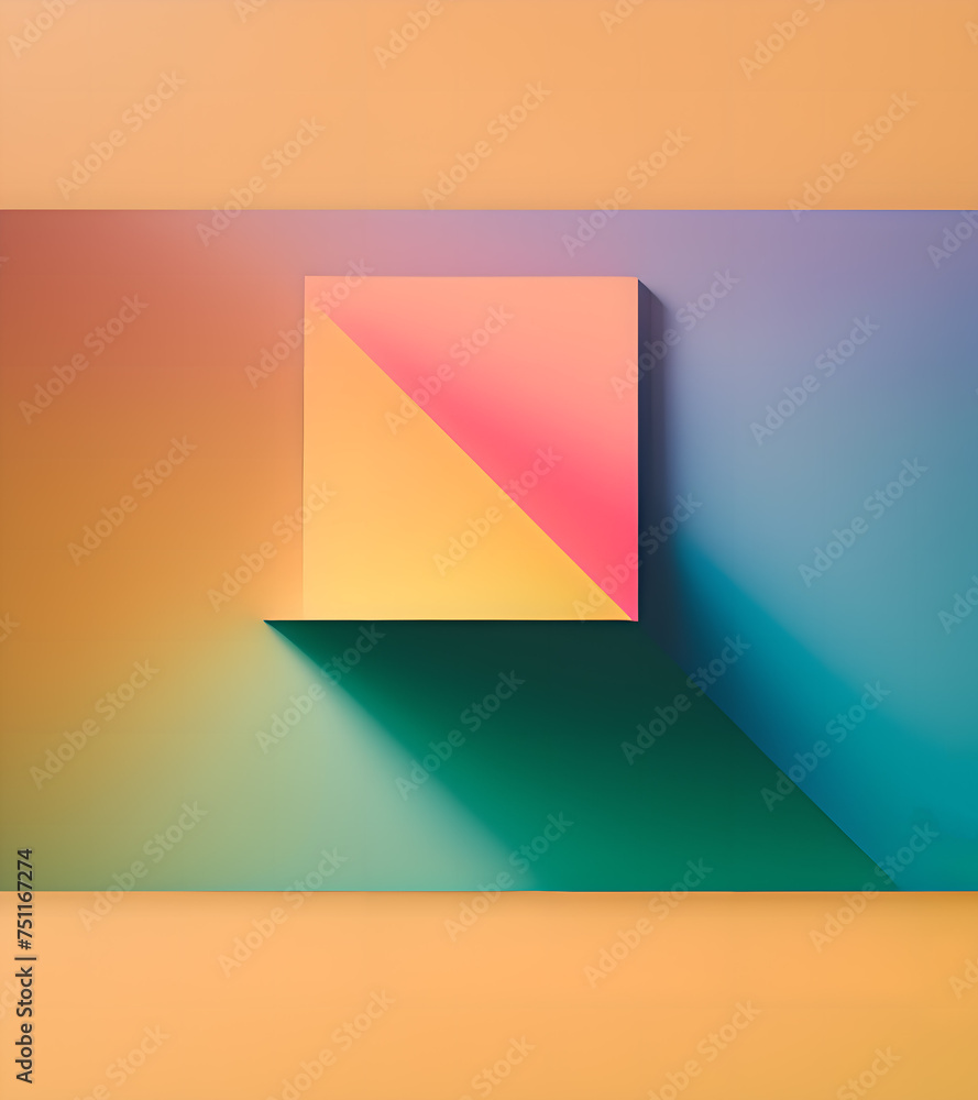 Abstract geometric background. Minimalist style. 3D render.