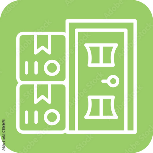 Delivery On Doorstep Icon Style