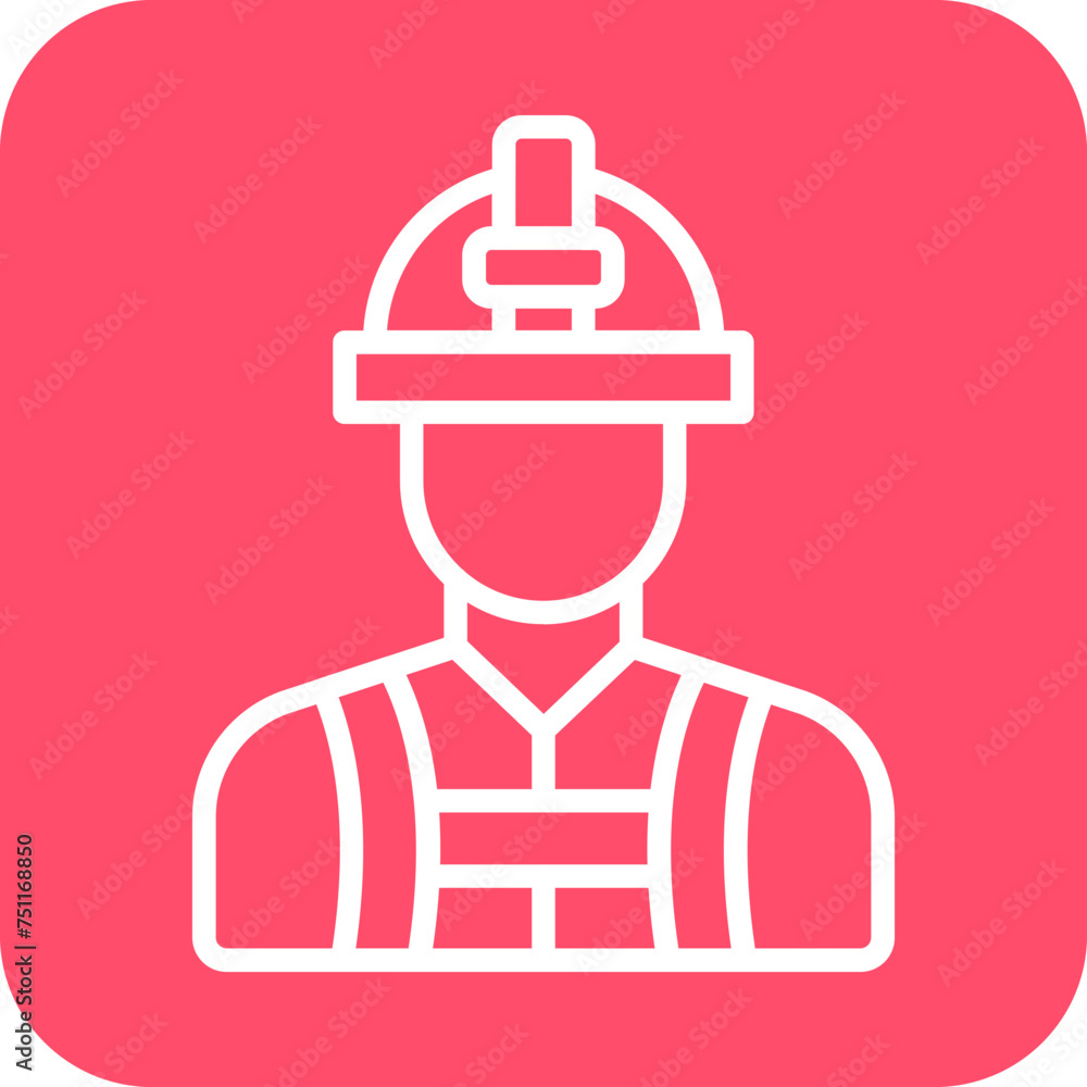Firefighter Male Icon Style Firefighter Male Icon Style