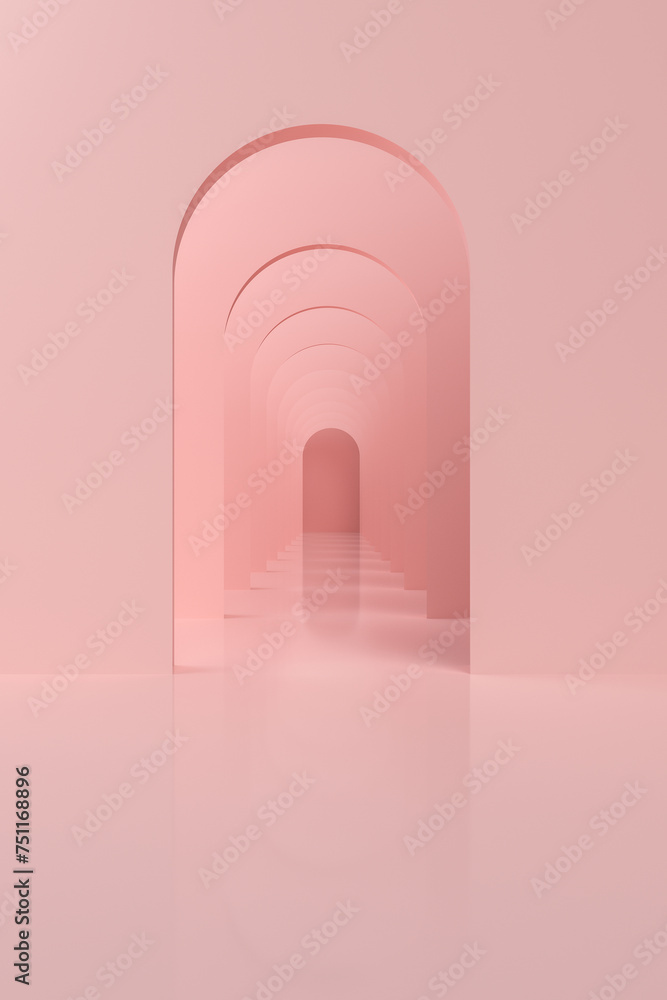 Pink empty room with door background. Pink empty room with door background.