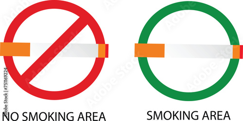 No smoking Area and smoking Area vector