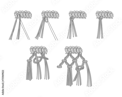 Knitting crochet fringe tassel 