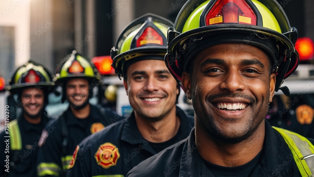 Group of firefighter selfie in location Group of firefighter selfie in location