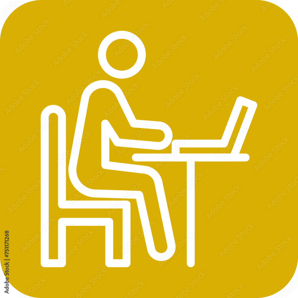 Working on Computer Icon Style Working on Computer Icon Style